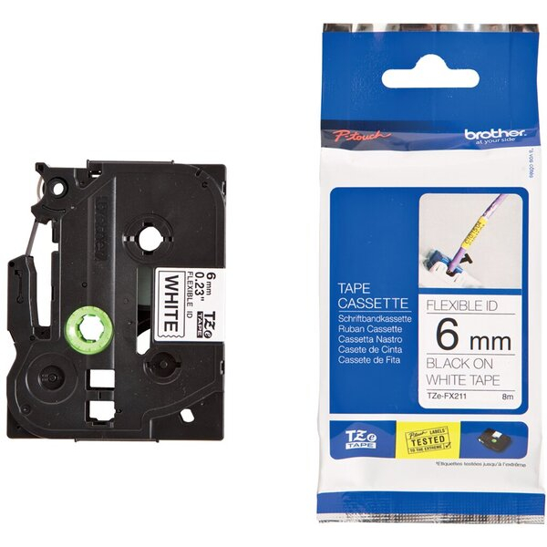 4977766692960 - flex) Schwarz auf WeiÃ? 6mm x 8m Schriftband TZe-FX211 (lam flex) Schwarz auf WeiÃ? 6mm x 8m TZEFX211 4977766692960