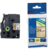Farbband P-Touch, 24mm  8m, Premium goldschwarz, laminiert