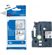 Textilb. P-Touch, 24mm4m,wei&szlig;schwarz nicht klebend