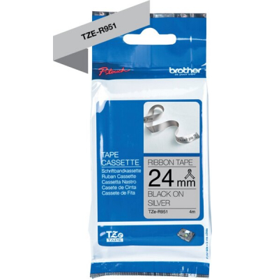 Textilb. P-Touch, 24mm4m,silberschw. nicht klebend