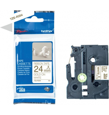 Textilb. P-Touch, 24mm4m,wei&szlig;gold nicht klebend