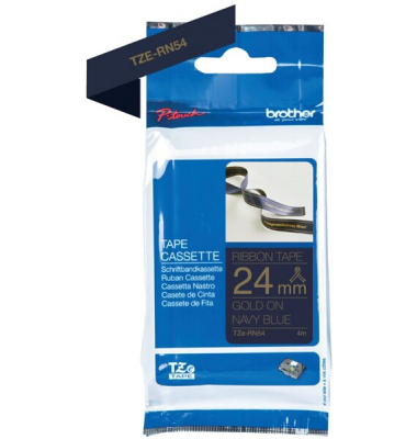 Textilb. P-Touch 24mm4m, marineblau gold, nicht klebend