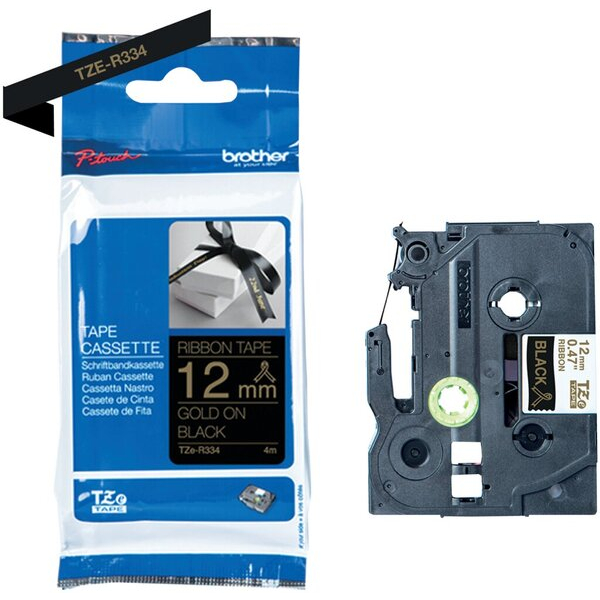 4977766802345 - Textilb P-Touch 12mm8m schwgold nicht klebend 4977766802345 Brother