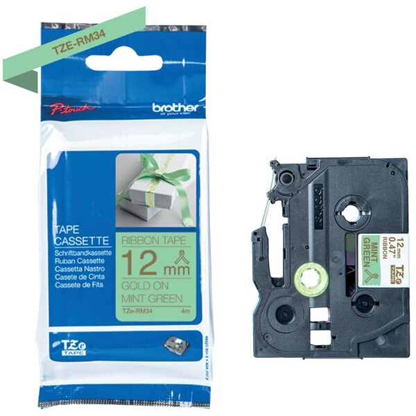 4977766802369 - Textilb P-Touch12mm4mmintgrüngold nicht klebend 4977766802369 Brother
