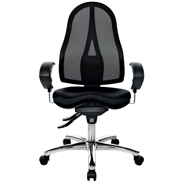 4014296075952 - Drehstuhl Sitness 15 mit Armlehne U2 chromschwarz Rollen für Teppichböden 4014296075952 Topstar