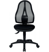 B&uuml;rodrehstuhl OPEN POINT, schwarz/schwarz / schwarz, bis 110kg, ohne Kopfst&uuml;tze