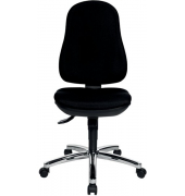 B&uuml;rodrehstuhl Support, chrom/schwarz / silber, bis 110kg, ohne Kopfst&uuml;tze