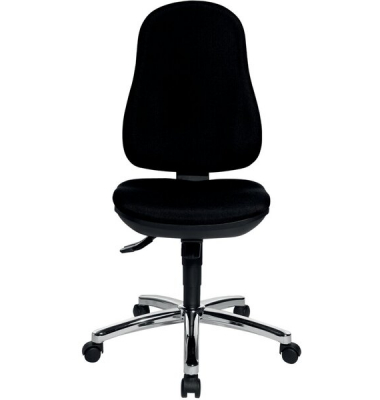 B&uuml;rodrehstuhl Support, chrom/schwarz / silber, bis 110kg, ohne Kopfst&uuml;tze