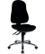 B&uuml;rodrehstuhl Support, chrom/schwarz / silber, bis 110kg, ohne Kopfst&uuml;tze