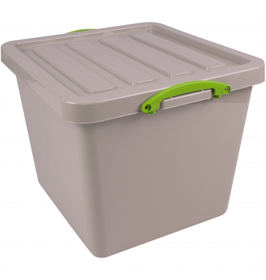 Aufbewahrungsbox Recycling 60RDG, 60 Liter mit Deckel, außen 520x470x415mm, Polypropylen, 100 % recycelt taubengrau Aufbewahrungsbox Recycling 60RDG, 60 Liter mit Deckel, außen 520x470x415mm, Polypropylen, 100 % recycelt taubengrau