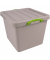 Aufbewahrungsbox Recycling 60RDG, 60 Liter mit Deckel, außen 520x470x415mm, Polypropylen, 100 % recycelt taubengrau