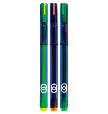 Textmarker oeco, 4377, Etui, 3-farbig sortiert, 1-5mm Keilspitze