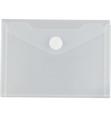 Doppel-Sichttasche A6 quer, Klett- verschluss, farblos matt transparent
