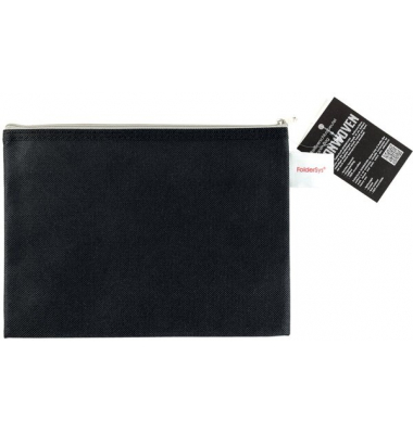 Reißverschlussbeutel A5, schwarz opak, Non Woven PP, 190 x 255 mm