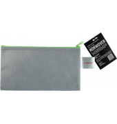 Reißverschlussbeutel DL grau opak, Non Woven PP, 120 x 220 mm