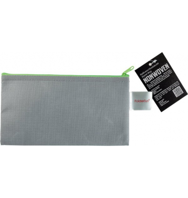 Reißverschlussbeutel DL grau opak, Non Woven PP, 120 x 220 mm