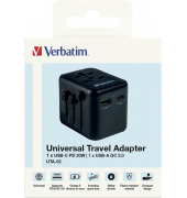 Verbatim Universal Travel Ladeadapter schwarz, 20 W