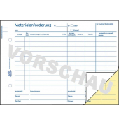 Materialanforderung, selbstdurch- schreibend, DIN A5, 2 x 40 Blatt