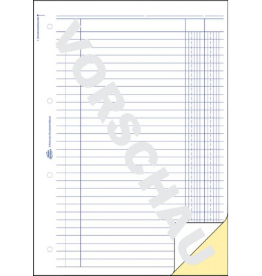Kolonnenbuch, 2 Kolonnen, selbstdurch- schreibend, DIN A4, 2 x 40 Blatt