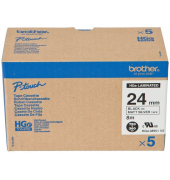 Farbb, Ptouch,24mm8m, silberschwarz laminiert, Multipack (5 StkPack)