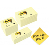 Haftnotizen 6546-6556+65312, Notes, 76 x 76 mm,127 x 76 mm, 51 x 38 mm, gelb, quadratisch, rechteckig