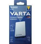 Power Bank Energy 15.000mAh, weiß 2x USB-AMicro-B-C, 5V