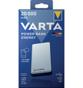 Power Bank Energy 20.000mAh, weiß 2x USB-AMicro-B-C, 5V