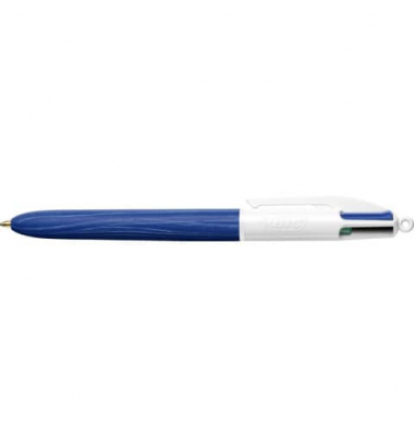 Vierfarbkugelschreiber Wood Effect 507406, schwarz, blau, rot, gr&uuml;n, 0,4mm, nachf&uuml;llbar
