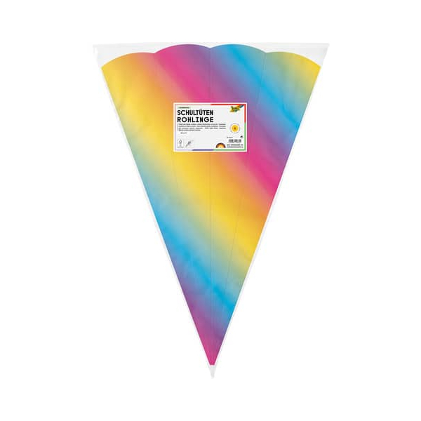 4001868128314 - 92577 Schultüte 68cm Rohling 5ST regenbogen 4001868128314 FOLIA 5 Stück
