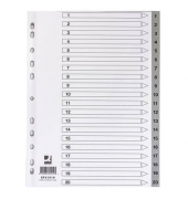 Kunststoffregister KF01919, 1 bis 20, A4, 120µm, graue Taben, 20-teilig