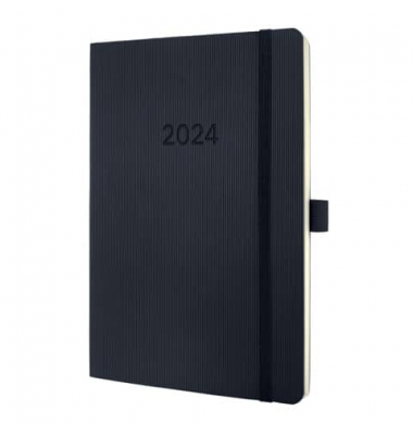 Buchkalender C2522, Conceptum, schwarz, 1 Woche / 2 Seiten, 13,5x21cm (A5), 2026