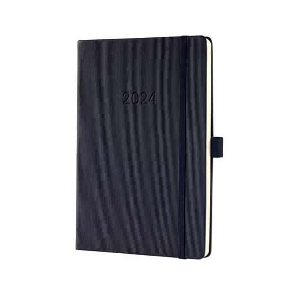 4004360791550 - Buchkalender C2514 Conceptum schwarz links Woche rechts Notizen   2 Seiten 148x213cm (A5) 2025 4004360791550 Sigel