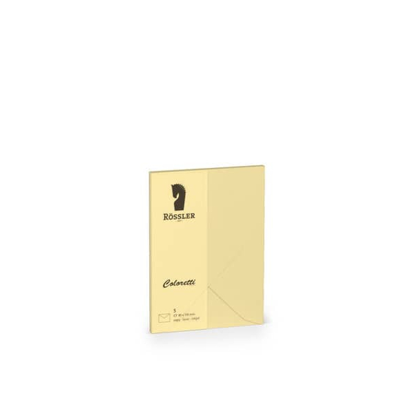 10 Stück Rössler Designbriefumschlag Coloretti 220707519, C7, nassklebend, 80g, sandbraun 4014970412752 Rössler 5 Stück