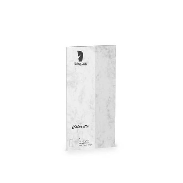 10 Stück Rössler Blanko-Grußkarten 220703514 DIN lang hoch doppelt 225g grau marmora 4014970413261 Rössler 5 Stück