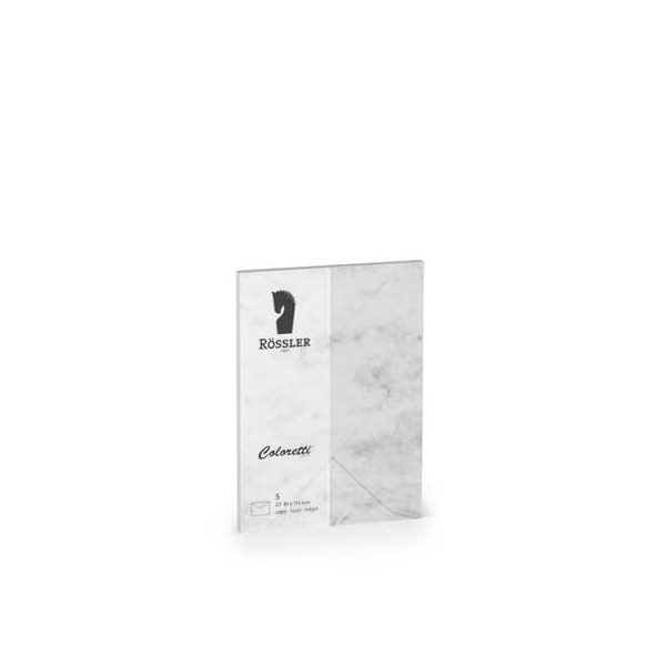 10 Stück Rössler Designbriefumschlag Coloretti 220707514, C7, nassklebend, 80g, grau marmora 4014970413292 Rössler 5 Stück