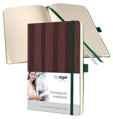 Notizbuch CO674, Conceptum Nature Edition, braun, A5, kariert, 100g, 97 Blatt / 194 Seiten