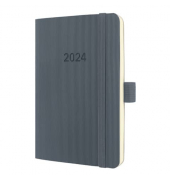 Wochenkalender C2437, Conceptum, dunkelgrau, 2 Seiten / 1 Woche, 93x140mm (HxB) (ca. A6)
