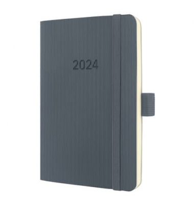 Wochenkalender C2437, Conceptum, dunkelgrau, 2 Seiten / 1 Woche, 93x140mm (HxB) (ca. A6)