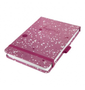 Notizbuch JN338, pink, A5, kariert, 100g, 79 Blatt / 158 Seiten