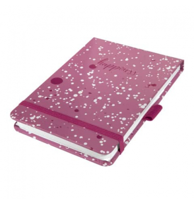 Notizbuch JN338, pink, A5, kariert, 100g, 79 Blatt / 158 Seiten