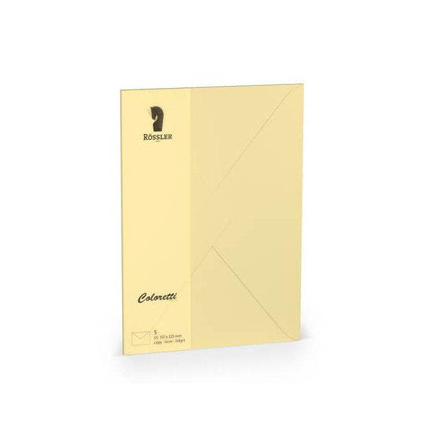 10 Stück Rössler Designbriefumschlag Coloretti 220711519, C5, nassklebend, 80g, sandbraun 4014970412776 Rössler 5 Stück