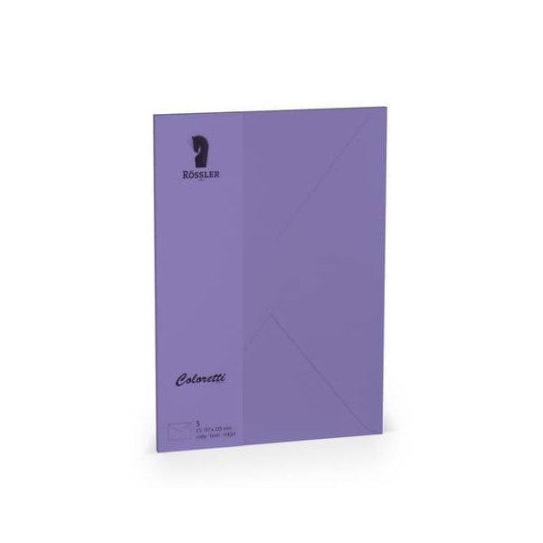 10 Stück Rössler Designbriefumschlag Coloretti 220711592, C5, nassklebend, 80g, lila 4014970413148 Rössler 5 Stück