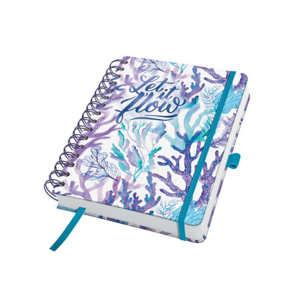 12 Stück Sigel Buchkalender JP204, Jolie Underwater Miracles, lila, türkis, petrol, 1 Tag / 2 Seiten, 16,8x21,5cm (A5), Jahresunabhängig 400436