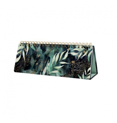Schreibtischquerkalender JP103, Jolie Glamorous green, 1 Woche / 2 Seiten, 30x11,4cm (1/2 A4 quer), Jahresunabh&auml;ngig