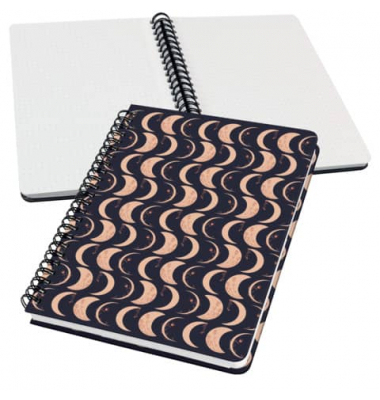 Notizbuch JN624, mit Spirale Jolie, schwarz, A5, kariert, 100g, 60 Blatt / 120 Seiten