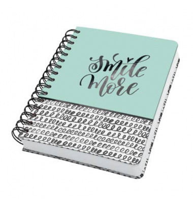 Notizbuch JN623, mit Spirale Jolie, gr&uuml;n, A5, kariert, 120g, 120 Blatt / 240 Seiten