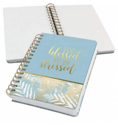 Notizbuch JN615, mit Spirale Jolie, blau, A5, kariert, 120g, 120 Blatt / 240 Seiten