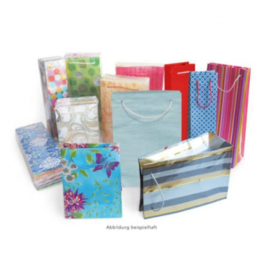 Geschenktasche 4006-0099 für 2 Flaschen, allgemein, mit Tragekordel, sortiert, 16cm x 36cm