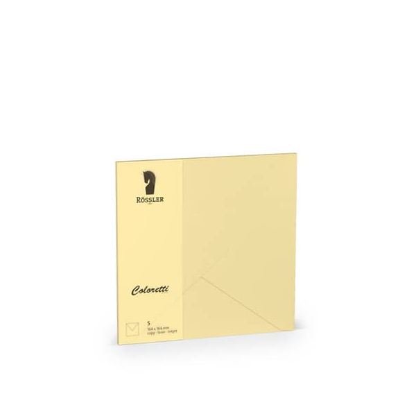 10 Stück Rössler Designbriefumschlag Coloretti 220740519, quadratisch, nassklebend, 80g, sandbraun 4014970412837 Rössler 5 Stück
