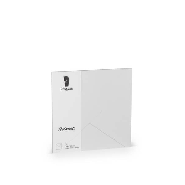 10 Stück Rössler Designbriefumschlag Coloretti 220740511, quadratisch, nassklebend, 80g, hellgrau 4014970412882 Rössler 5 Stück